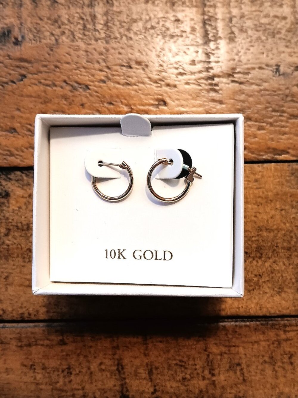 New Belk & Co. Snap Hoop Earrings in 10K Yellow Gold - Picture 2 of 5